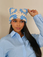 CROCHET SQUARE CAT EAR BEANIE