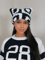 CROCHET SQUARE CAT EAR BEANIE