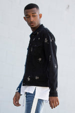 BLEACHED CONTRAST DENIM JACKET