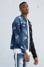 BLEACHED CONTRAST DENIM JACKET