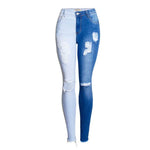 Patchwork Skinny Ripped Jeans