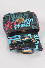 Graffiti Multi Color Mini Clutch