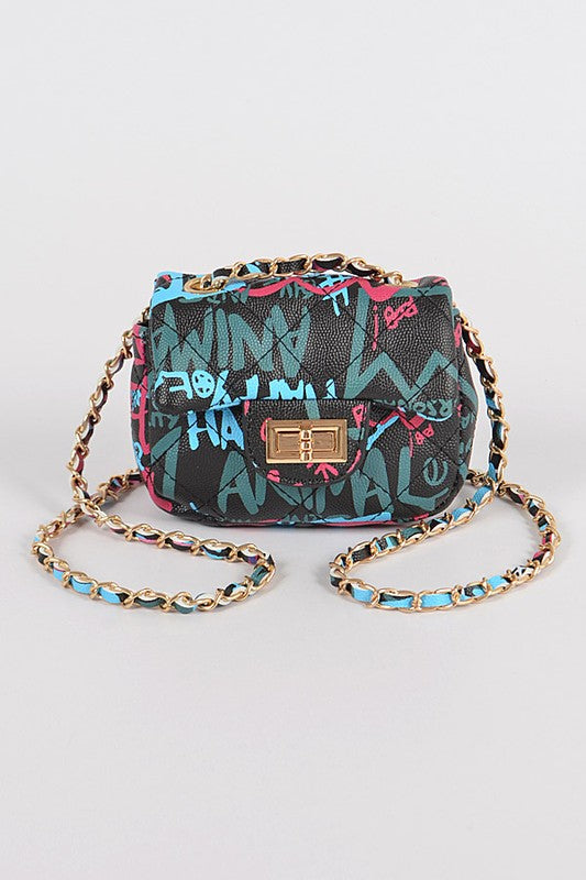 Graffiti Multi Color Mini Clutch