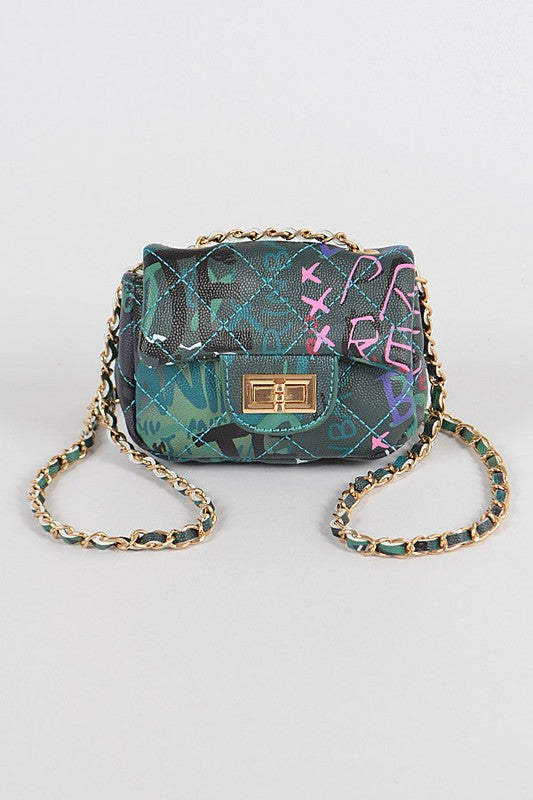 Graffiti Multi Color Mini Clutch