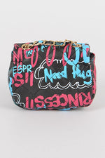 Graffiti Multi Color Mini Clutch