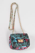 Graffiti Multi Color Mini Clutch