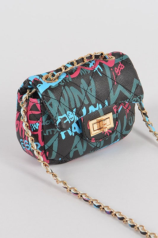 Graffiti Multi Color Mini Clutch