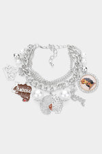 Pearl Queen Afro Girl Charm Multi Layered Bracelet