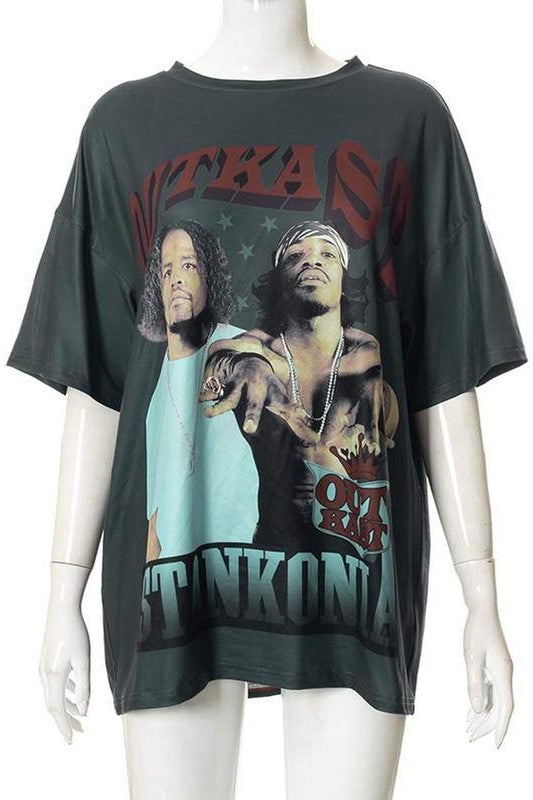 LOOSE GRAPHIC T SHIRT TEES BLOUSES STREETWEAR