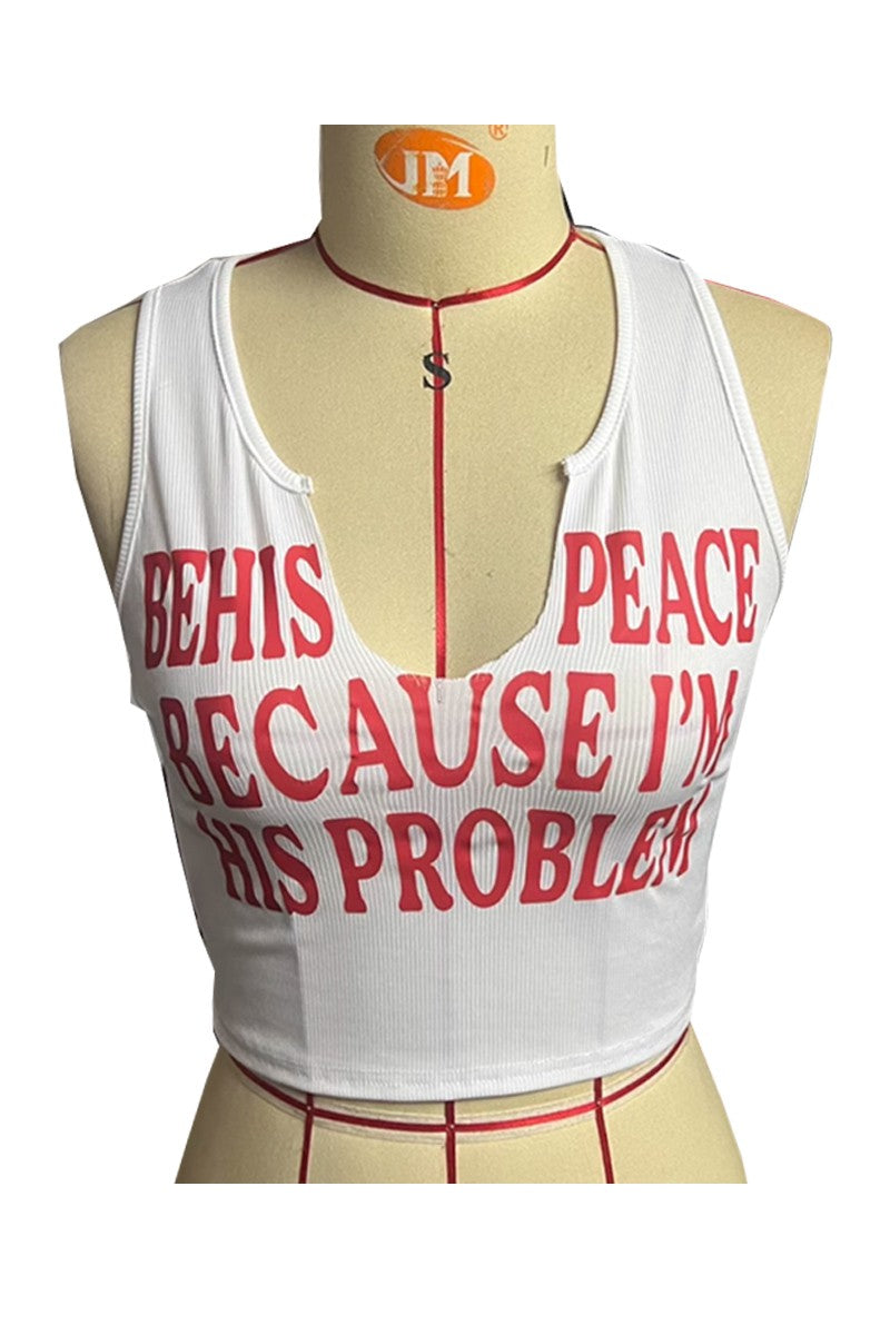 Letter Printed Tank Top