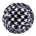 Ladies Plush Houndstooth Bucket Hat