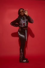 RACING FLEECE HOODIE WITH STACKED PANTS SET PRINT & EMB