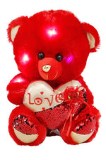 12 Inch LED Light-Up Stuffed Heart Teddy Bear