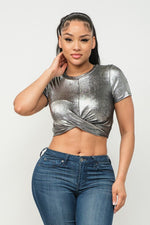 METALLIC CROP TOP