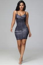 News Graphic Print Dress