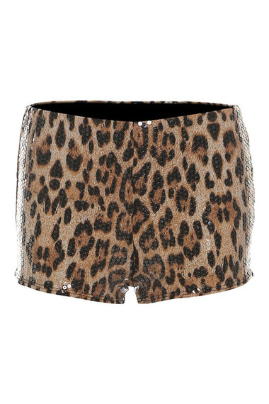 Leopard Sequins Shorts
