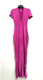 Mineral Wash Cotton Jumpsuit With Side Fringe