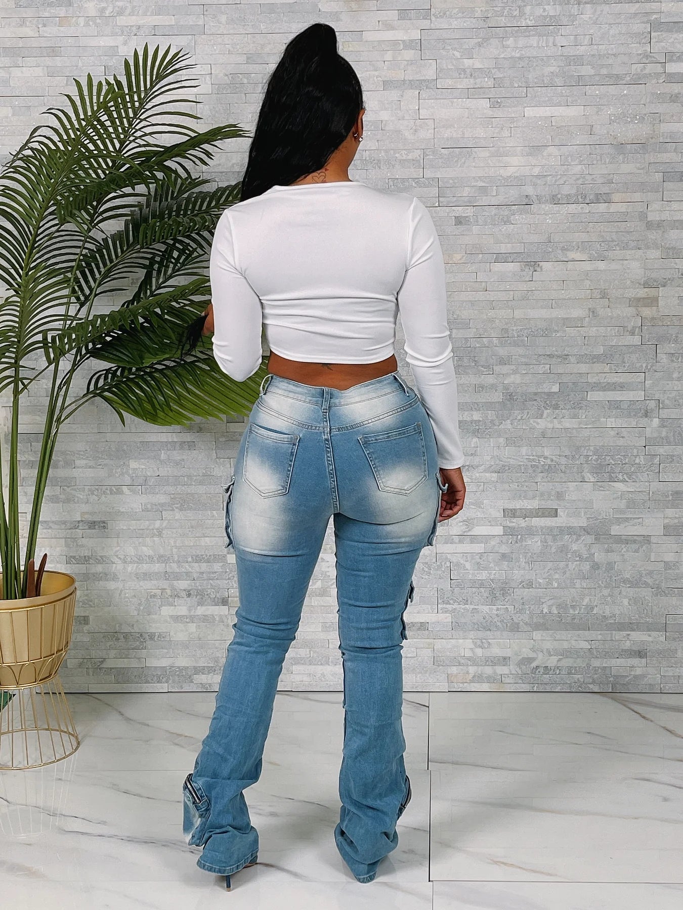 Cargo Stacked Jeans