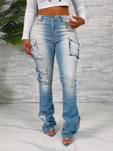 Cargo Stacked Jeans