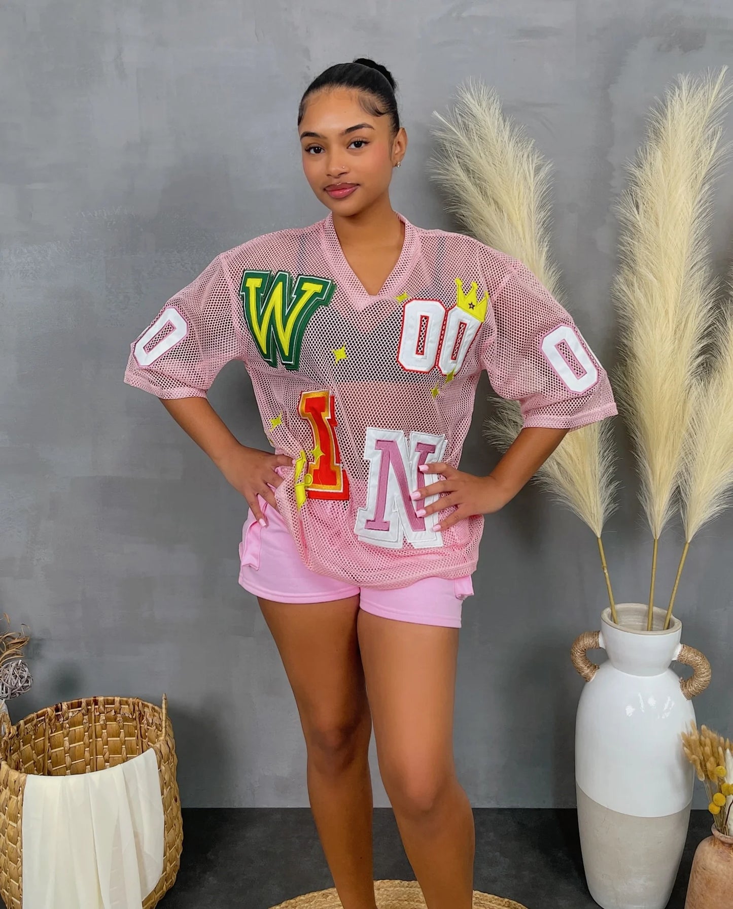 PATCH FISHNET JERSEY TOP
