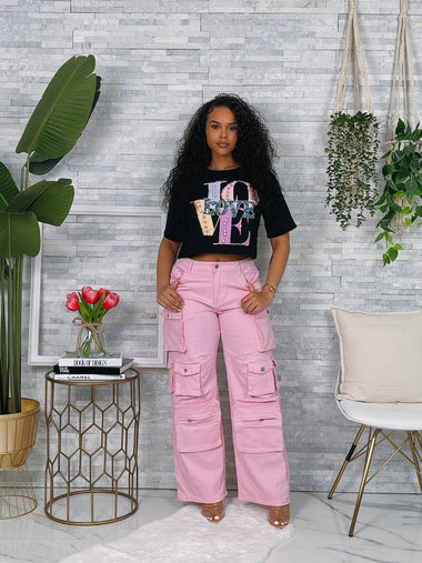 MULTI CARGO POCKET BAGGY PANTS (PLUS)