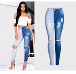 Patchwork Skinny Ripped Jeans