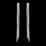 Threelayer Full Diamond Tassel Long Earrings