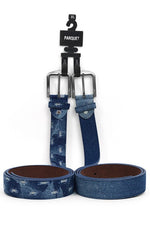 Twin Pack Mens Jean Washed Denim Belts