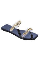 Chain-Strap Flat Sandals