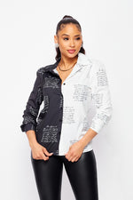 HALF & HALF COLLARED TOP