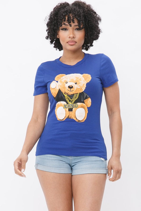XOXO TEDDY BEAR SHORT SLEEVE TOP