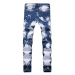 Men Cotton Slim Fit Zipper Design Denim Jeans