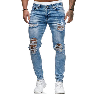 Unisex Fashion Skinny Ripped Jeans