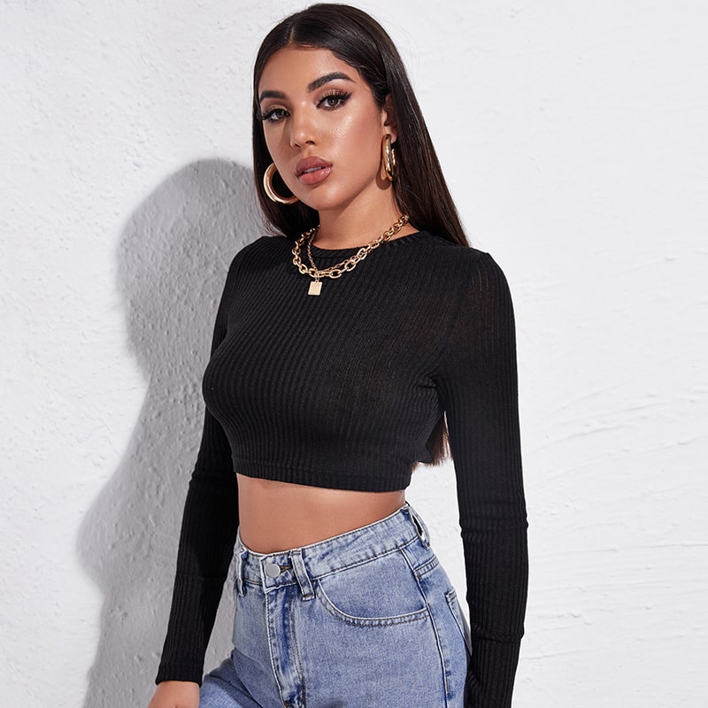 Backless Lace Up Crop Top