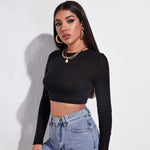Backless Lace Up Crop Top