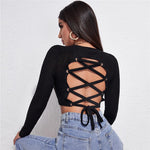 Backless Lace Up Crop Top