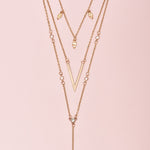 Diamond Starlight Multilayer Womens Link Necklace