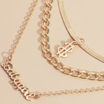 Multilayer Simple Necklace Set "SILVER"