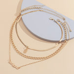 Multilayer Simple Necklace Set "SILVER"