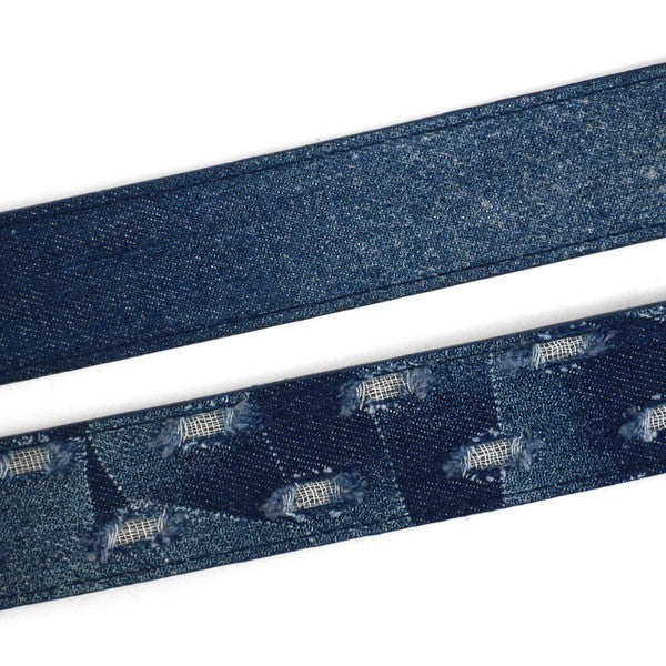 Twin Pack Mens Jean Washed Denim Belts