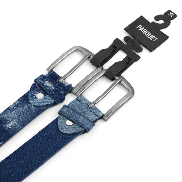 Twin Pack Mens Jean Washed Denim Belts