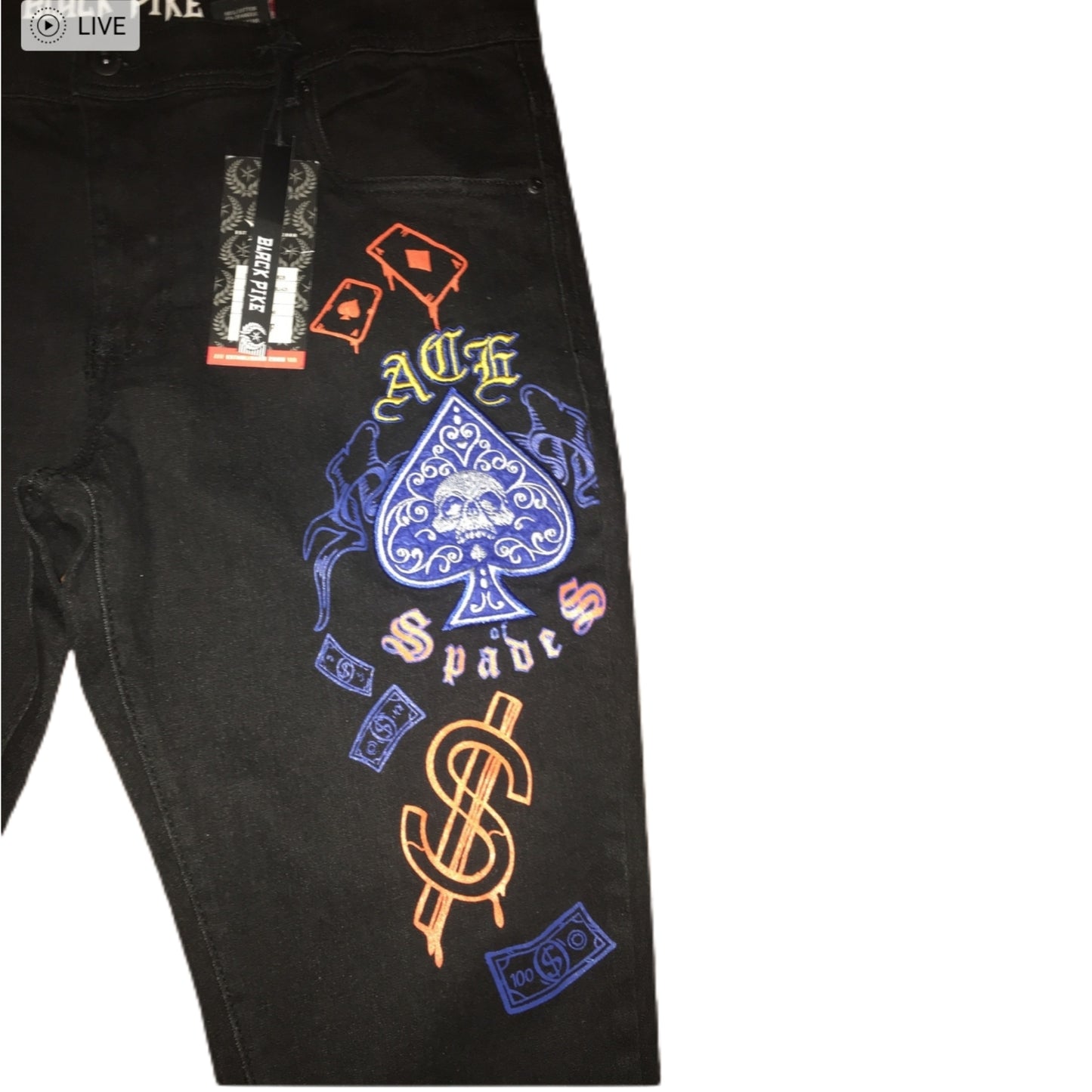 SPADES BLACK DENIM JEANS