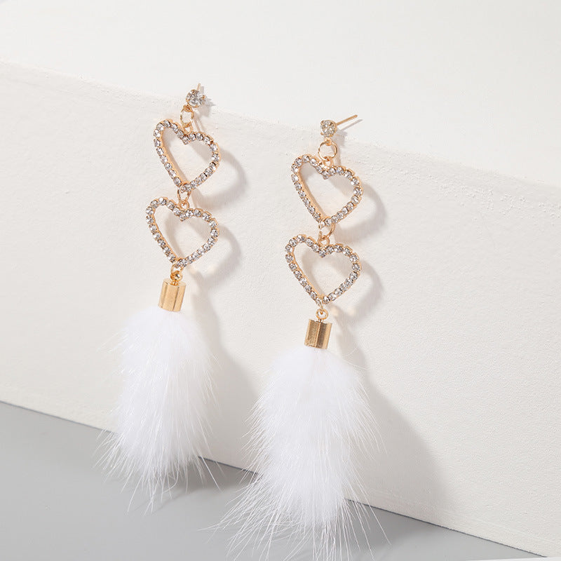 Diamond Heart Winter Earrings