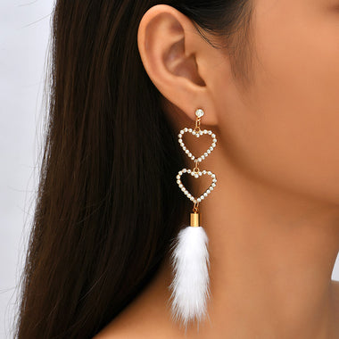 Diamond Heart Winter Earrings