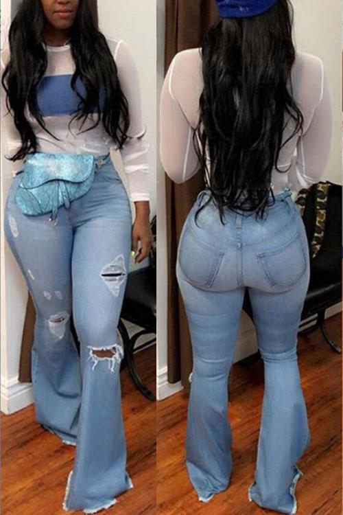 Ripped Jeans Bell Bottom