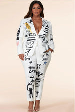 Art Tattoo Blazer Pants Set