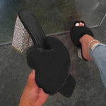 BLING FUR SANDALS