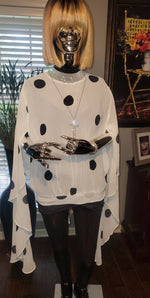 Diamond Turtleneck Polka Dot Loose Shirts PLUS SIZE