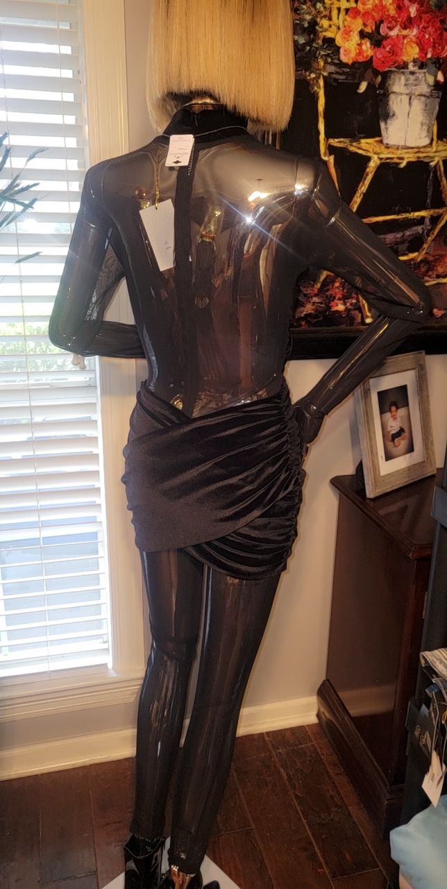 Black Sheer Long Sleeve Mesh Jumpsuit