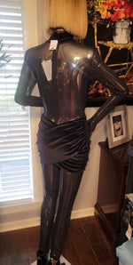 Black Sheer Long Sleeve Mesh Jumpsuit
